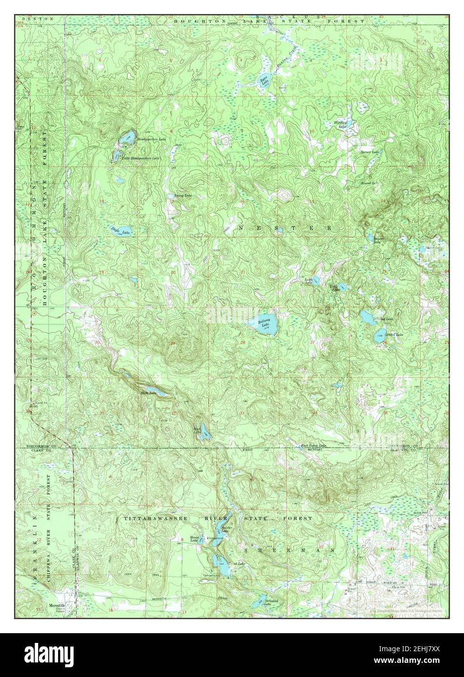 Meredith, Michigan, map 1969, 124000, United States of America by