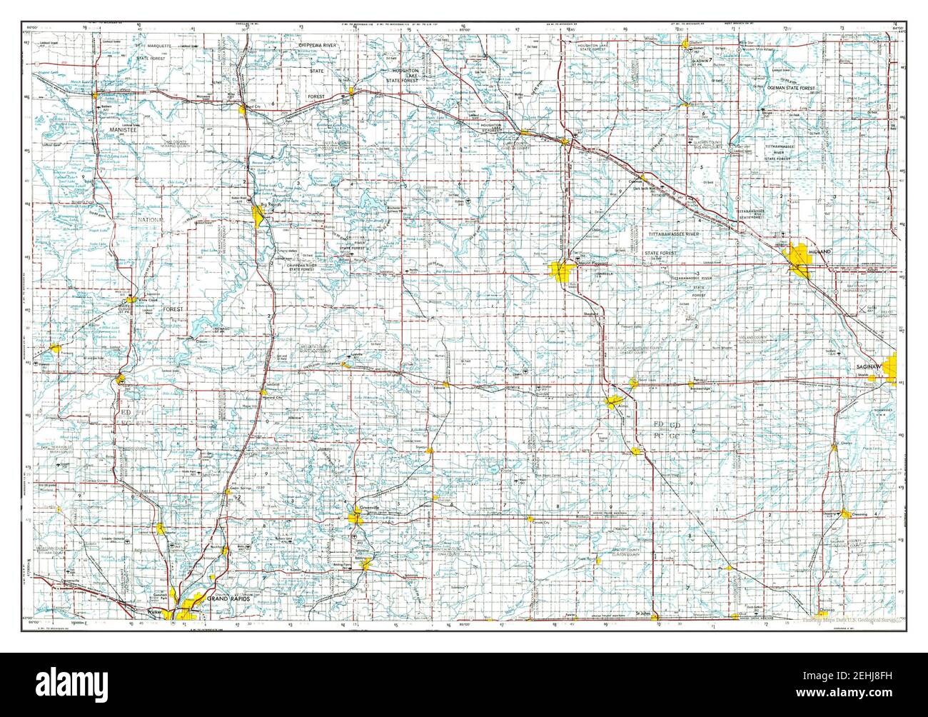 Map of midland hi-res stock photography and images - Alamy