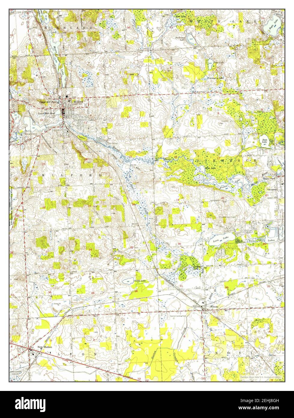 Milford, Michigan, map 1954, 124000, United States of America by Timeless Maps, data U.S