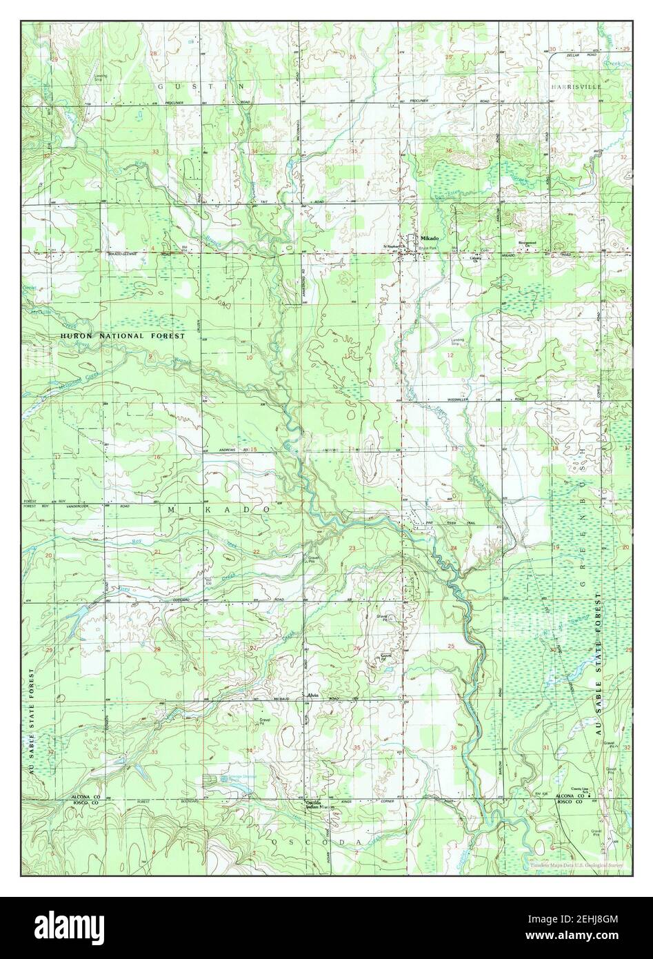 Mikado, Michigan, map 1989, 124000, United States of America by