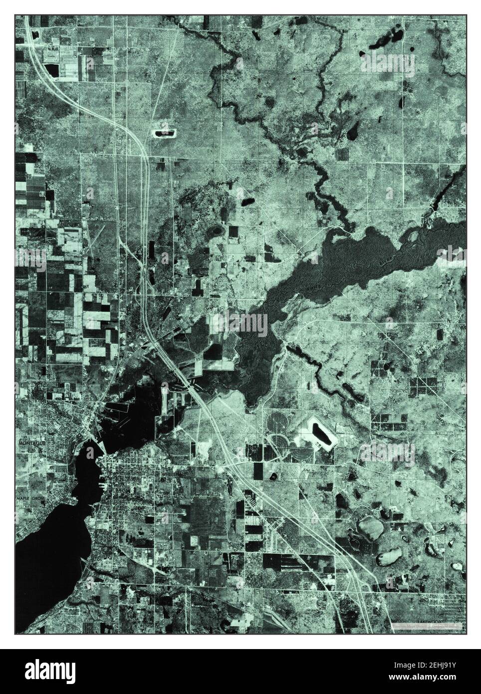 Montague NE, Michigan, map 1976, 124000, United States of America by