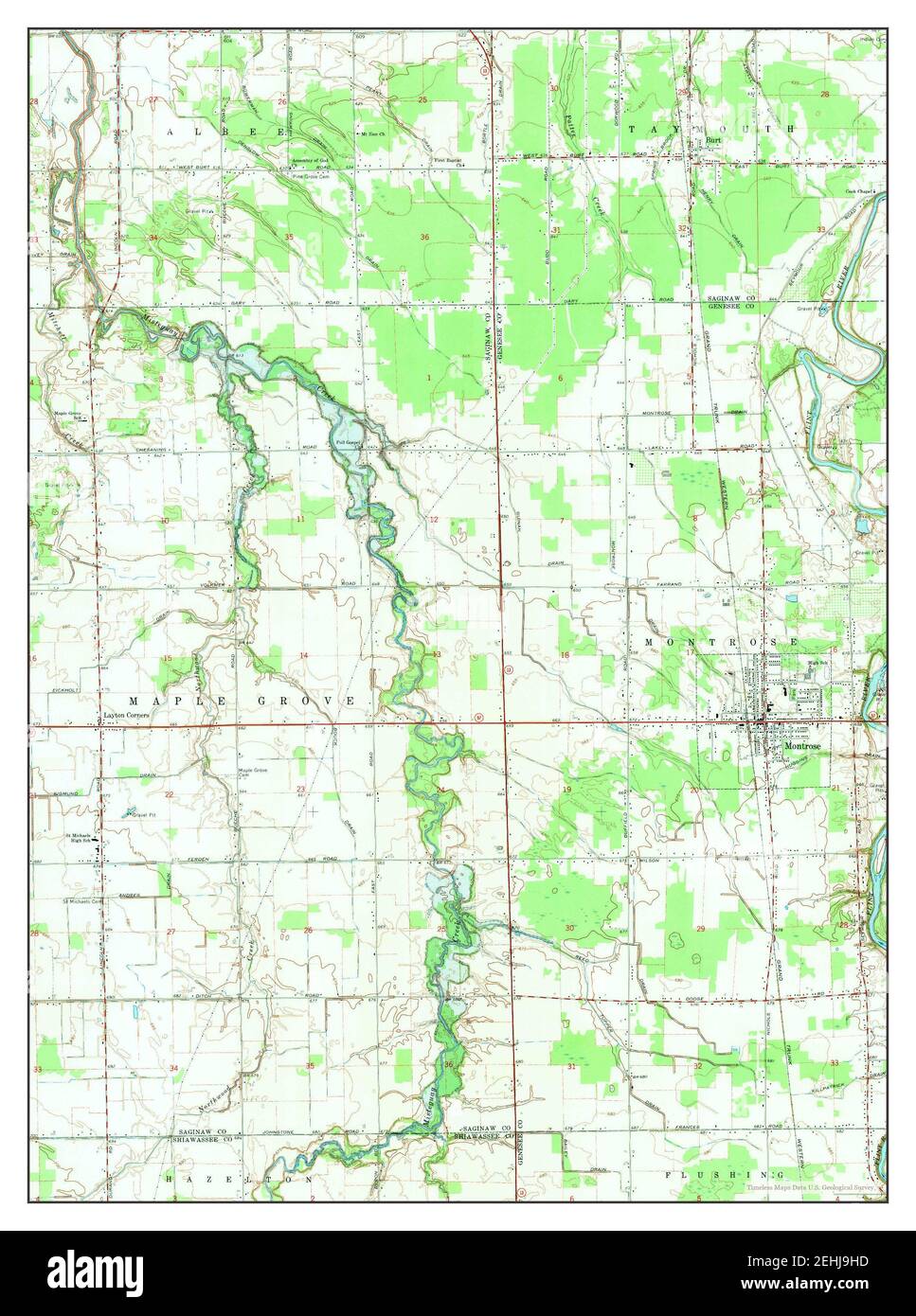 Montrose, Michigan, map 1969, 124000, United States of America by