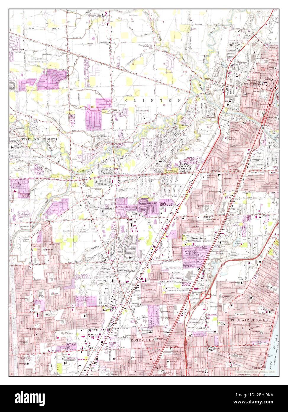 Mt Clemens West, Michigan, map 1968, 1:24000, United States of America ...