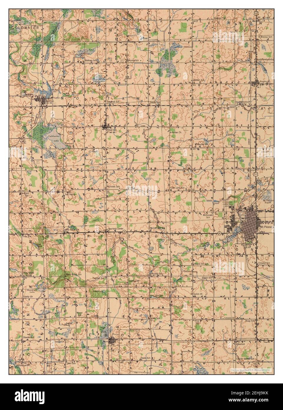 Mount Pleasant, Michigan, map 1943, 162500, United States of America
