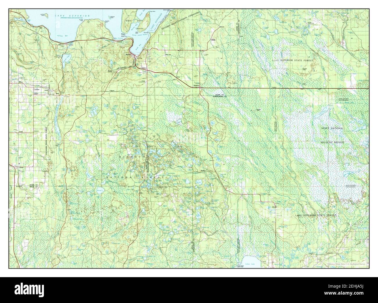 Munising, Michigan, map 1983, 1100000, United States of America by Timeless Maps, data U.S