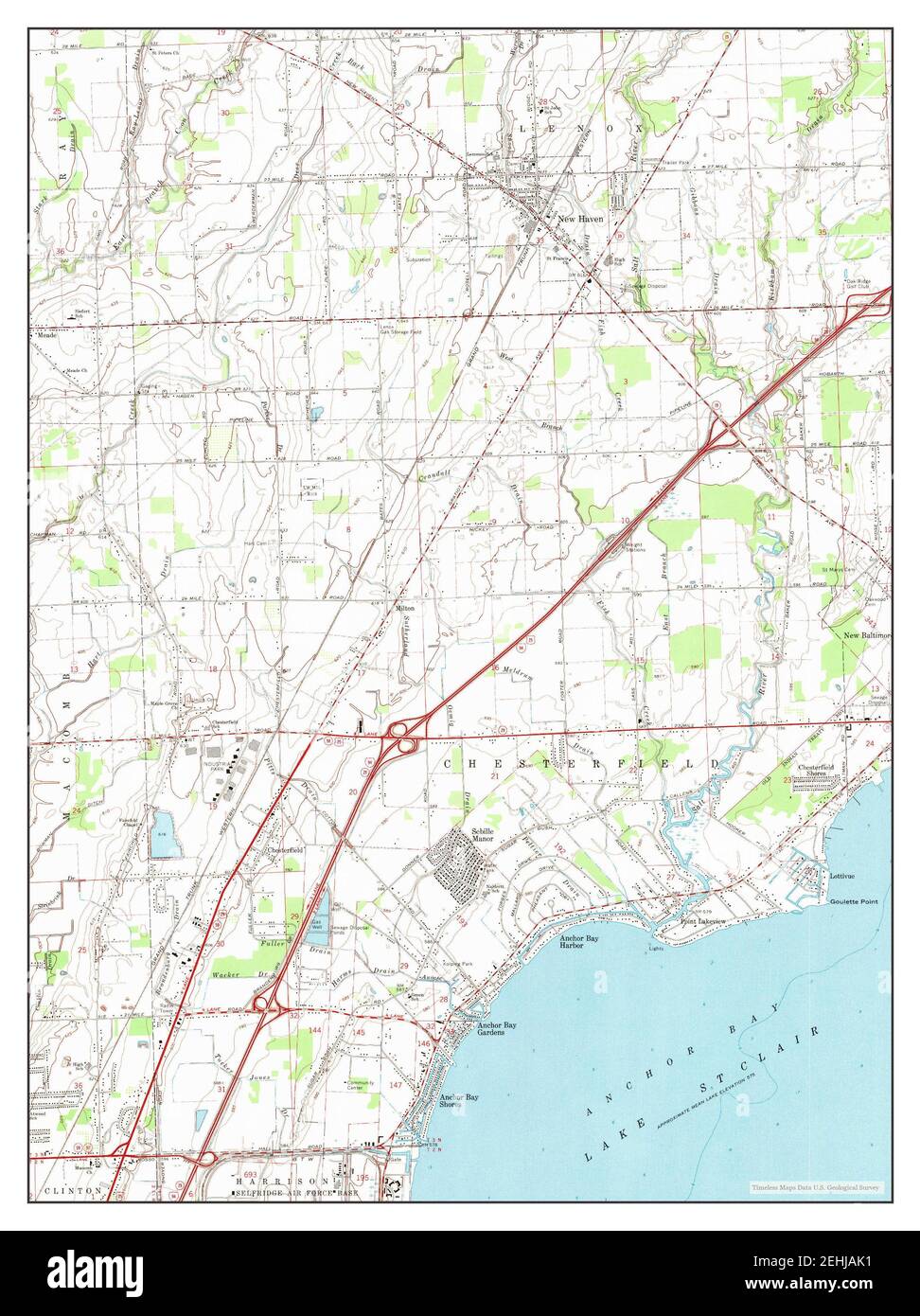 New Haven, Michigan, map 1968, 124000, United States of America by