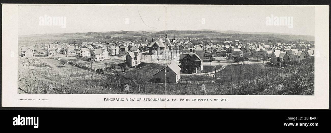 Panoramic view of Stroudsburg, PA., from Crowley's Heights Stock Photo