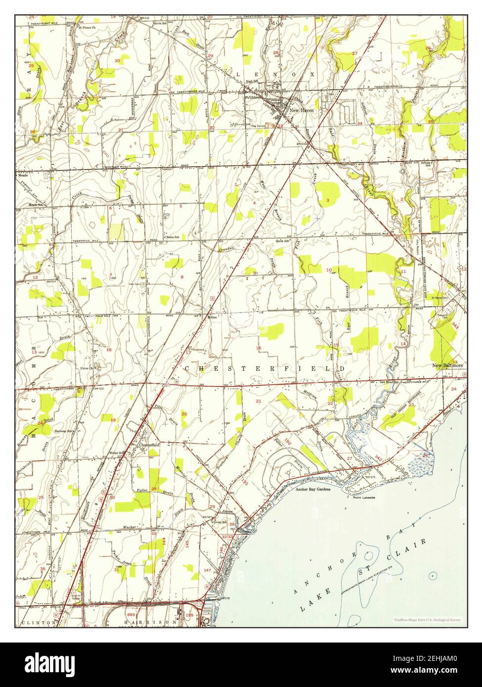 New Haven, Michigan, map 1952, 124000, United States of America by