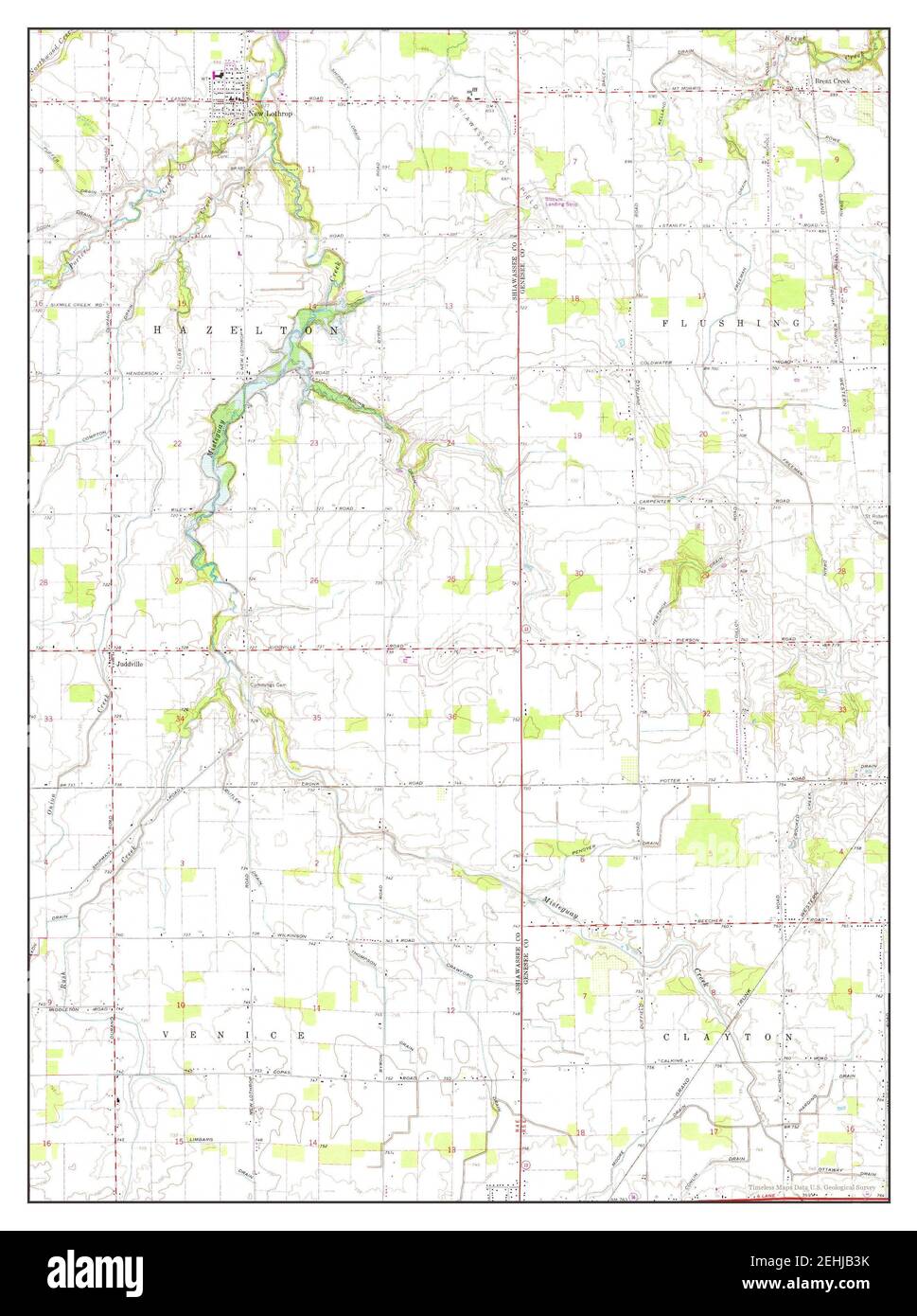 New Lothrop, Michigan, map 1969, 124000, United States of America by Timeless Maps, data U.S
