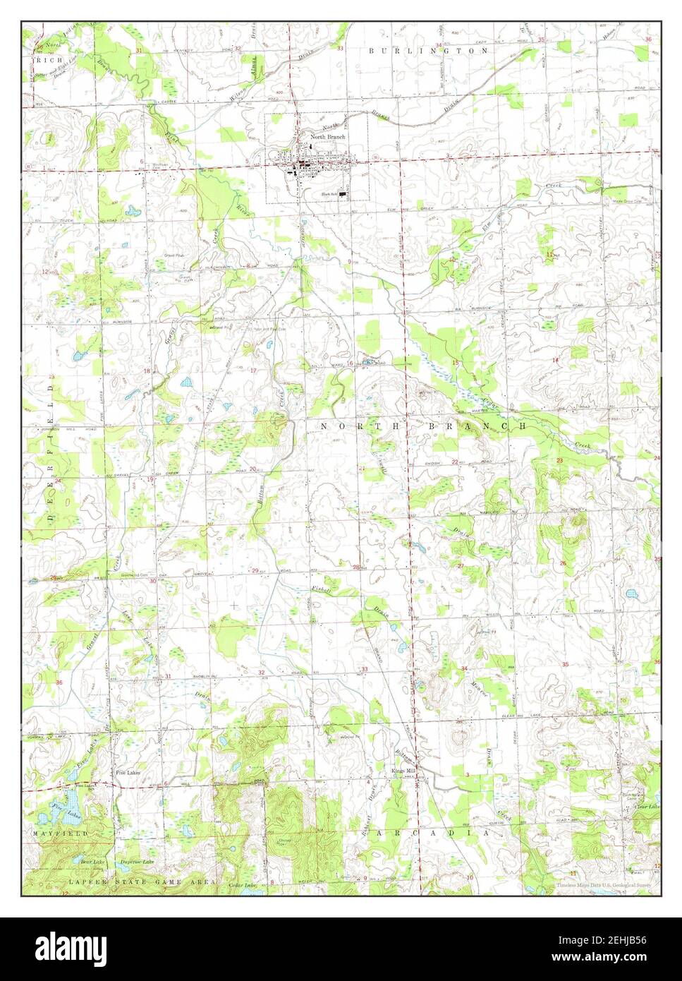 North Branch, Michigan, map 1963, 124000, United States of America by Timeless Maps, data U.S