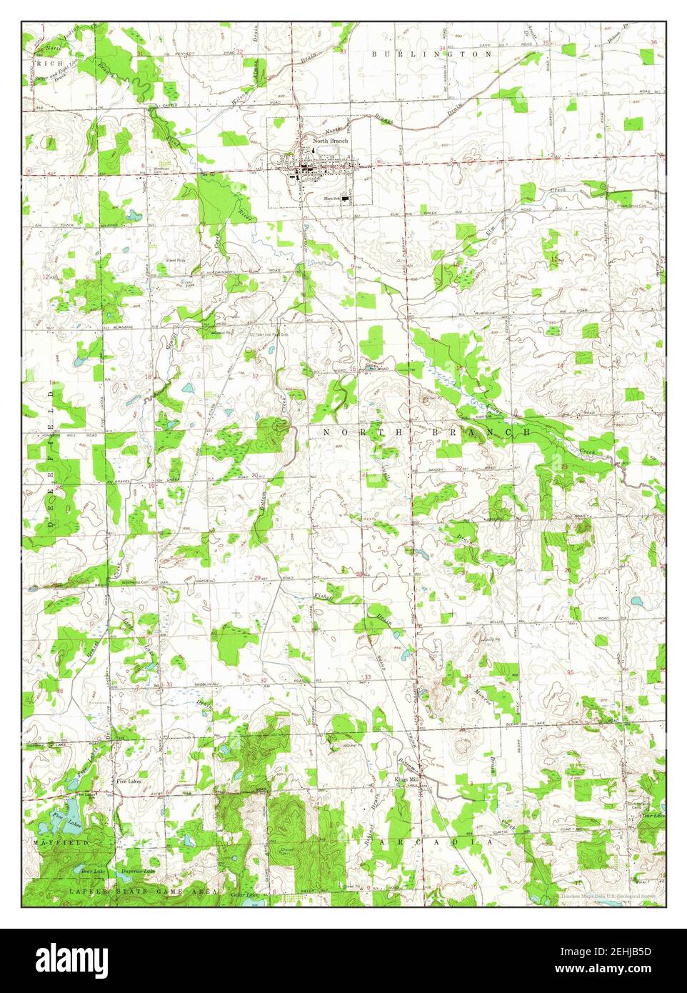 North Branch, Michigan, map 1963, 124000, United States of America by