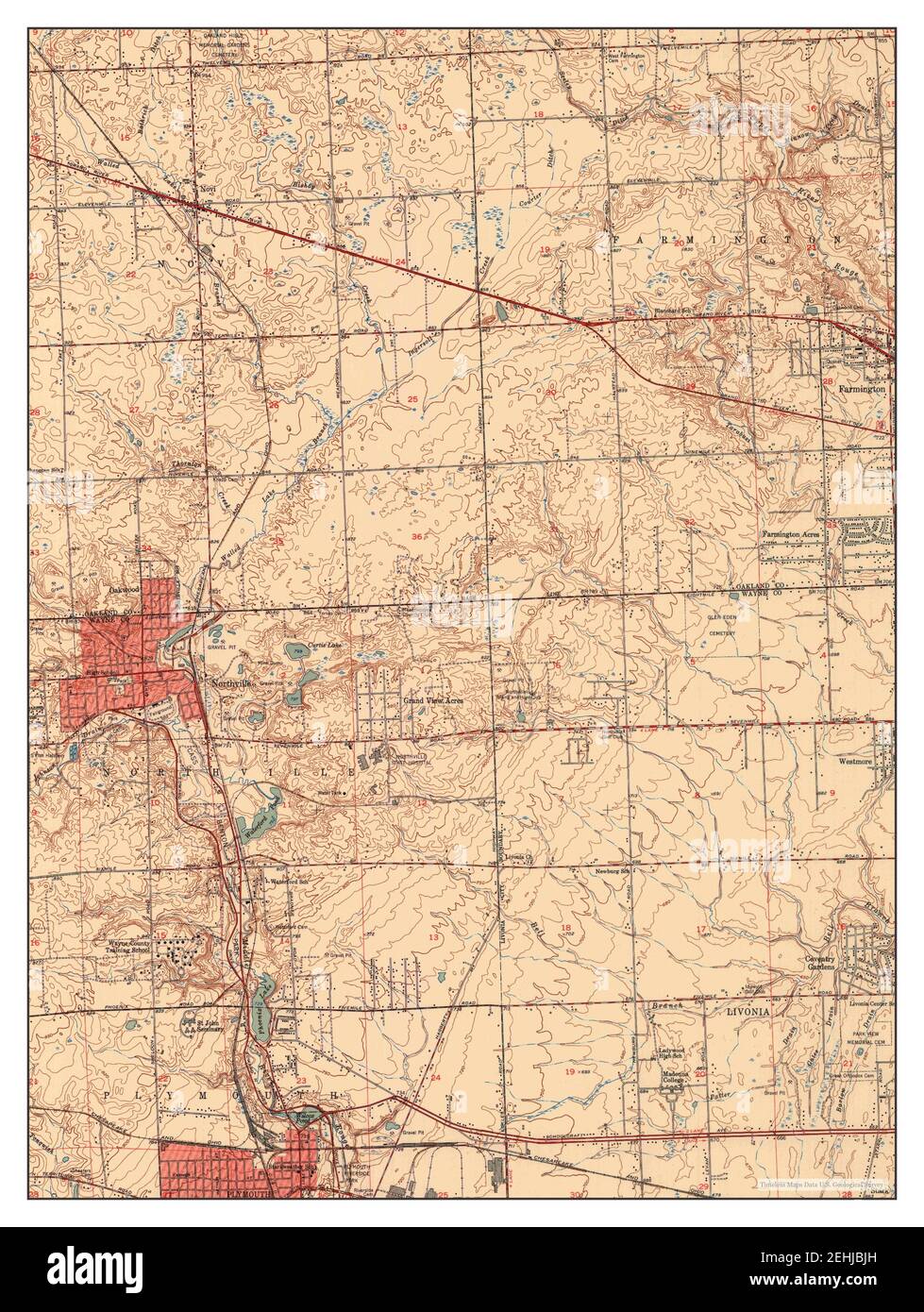 Northville, Michigan, map 1952, 1:24000, United States of America by Timeless Maps, data U.S ...