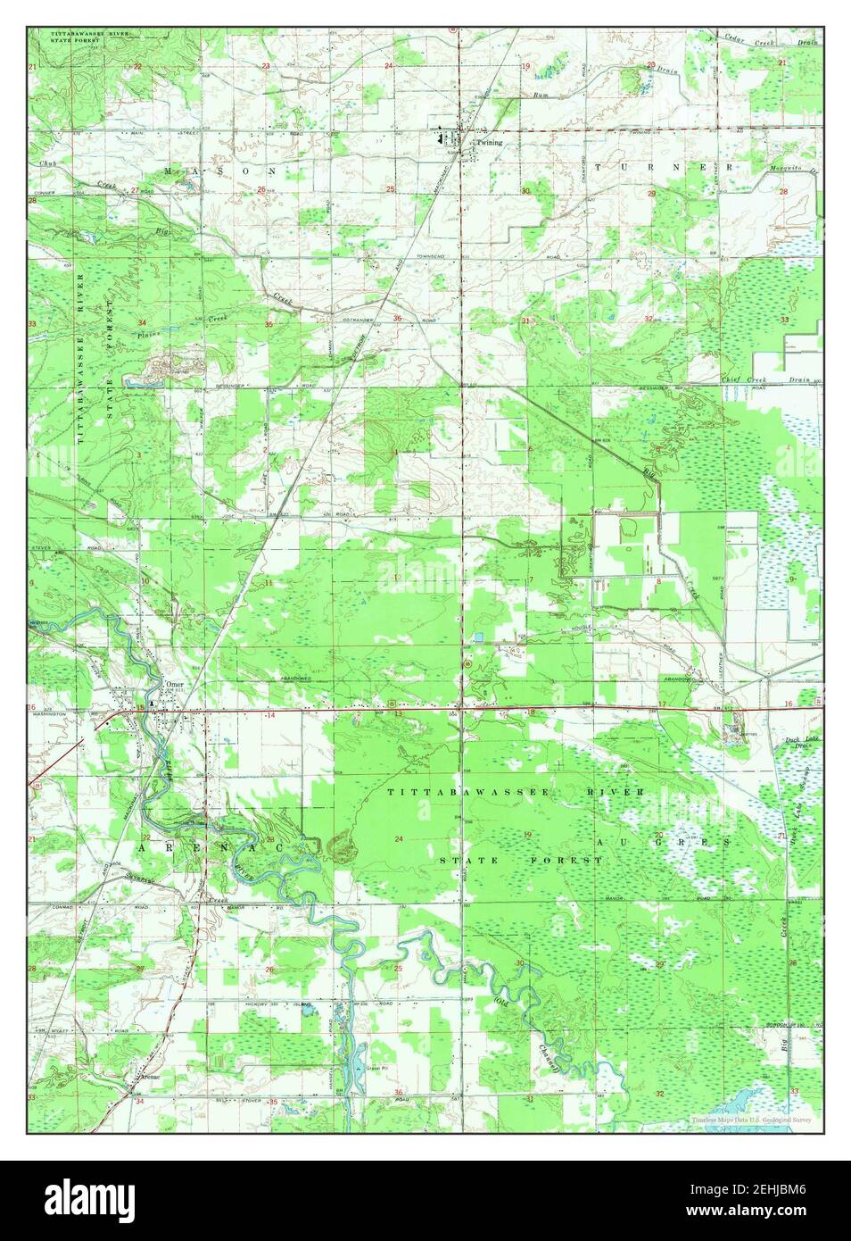 Omer, Michigan, map 1968, 124000, United States of America by Timeless