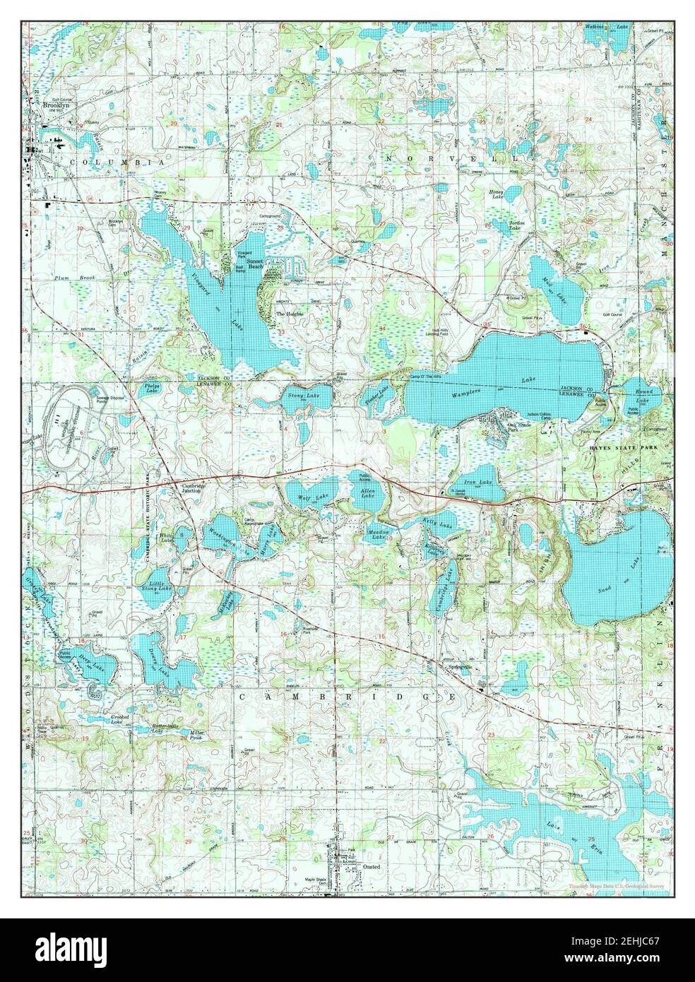 Onsted, Michigan, map 1980, 124000, United States of America by Timeless Maps, data U.S