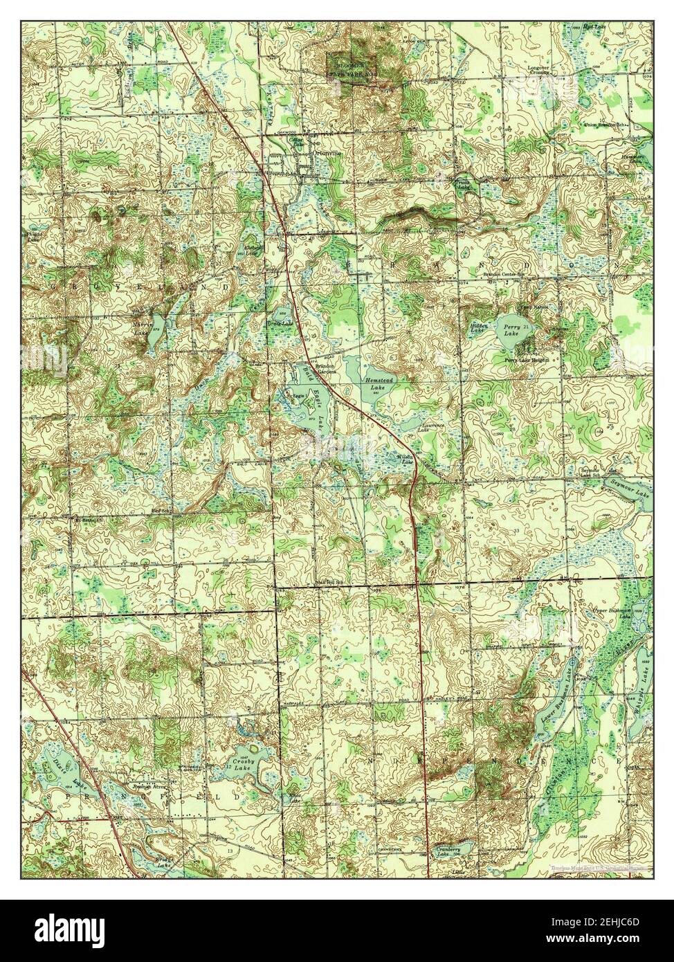Ortonville, Michigan, map 1945, 124000, United States of America by