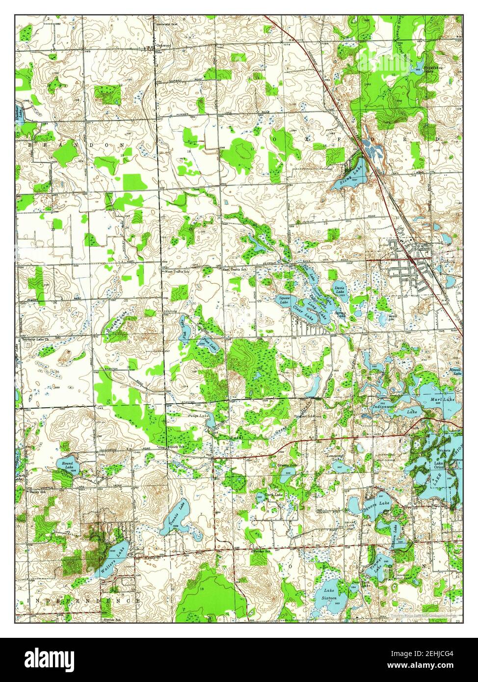 Oxford, Michigan, map 1943, 124000, United States of America by Timeless Maps, data U.S