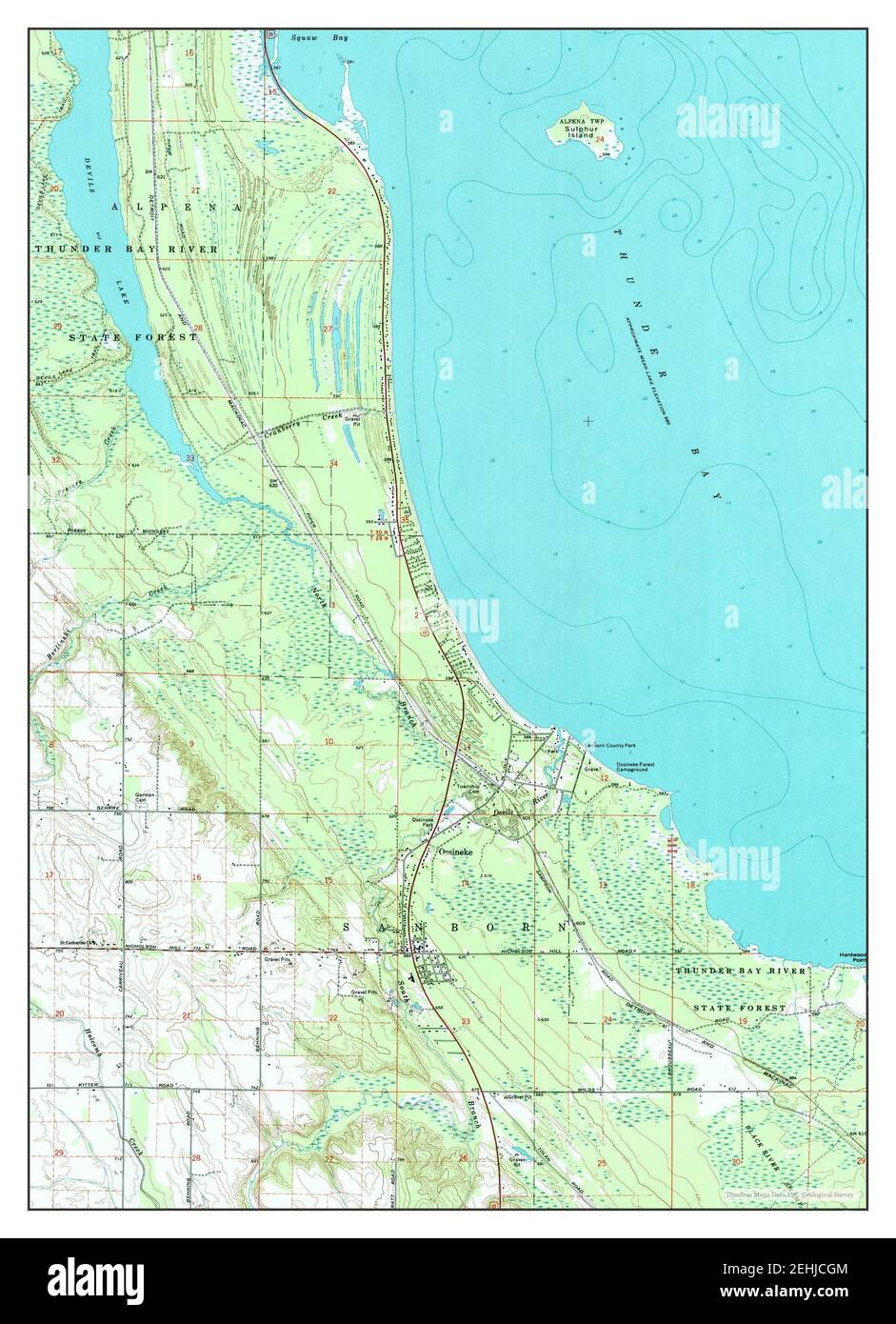 Ossineke, Michigan, map 1971, 124000, United States of America by