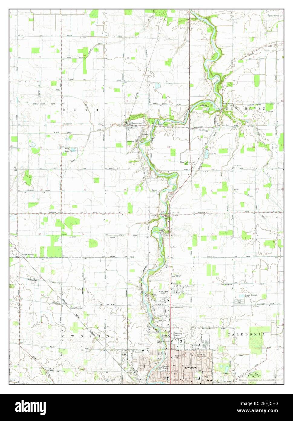Owosso North, Michigan, map 1974, 124000, United States of America by