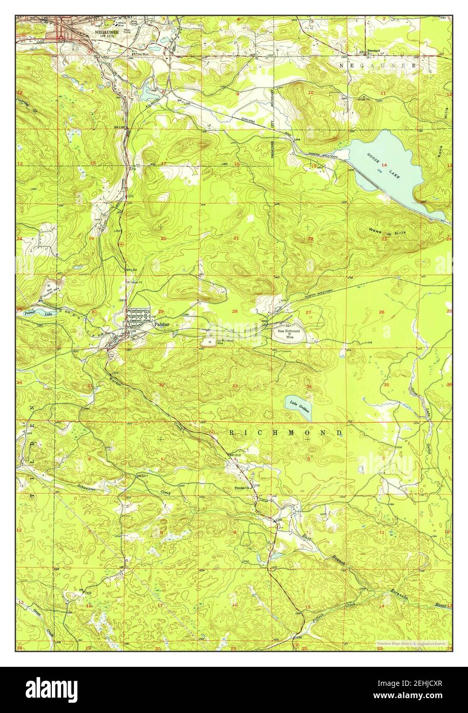 Palmer, Michigan, map 1952, 124000, United States of America by