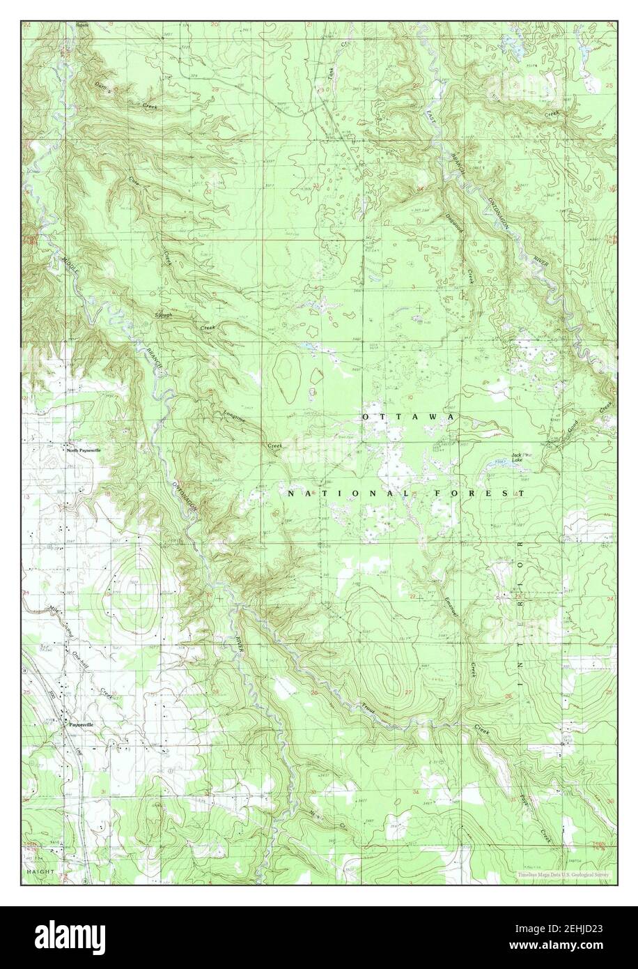 Paynesville, Michigan, map 1982, 125000, United States of America by