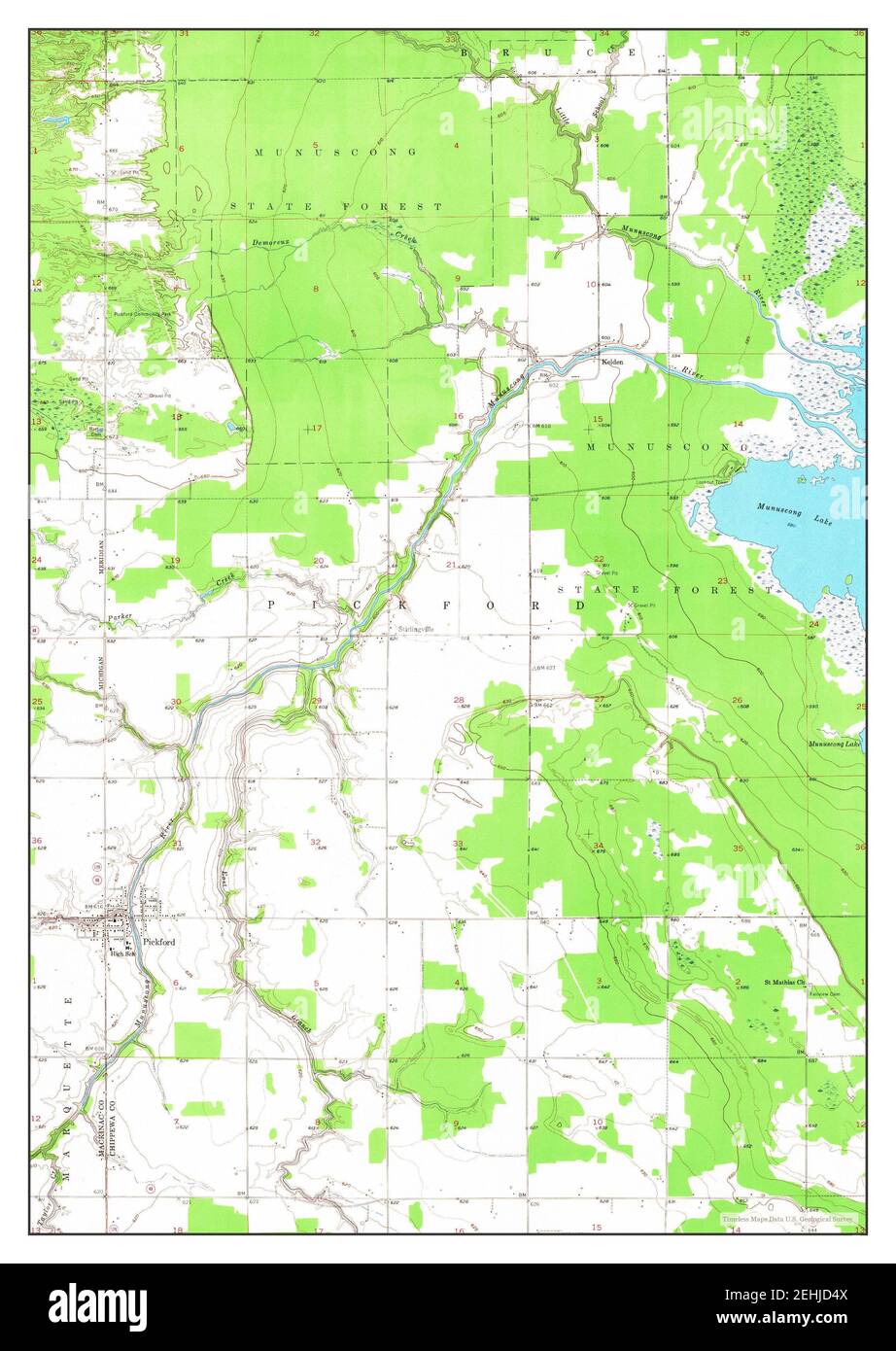 Pickford, Michigan, map 1953, 124000, United States of America by