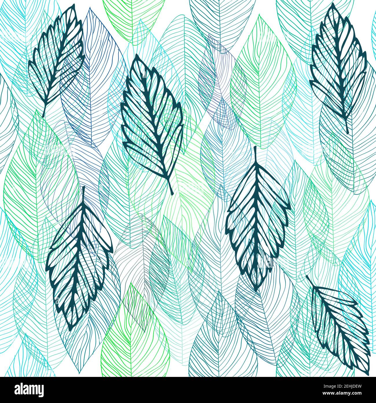 Graphic leaves seamless green pattern. vector illustration Stock Vector ...