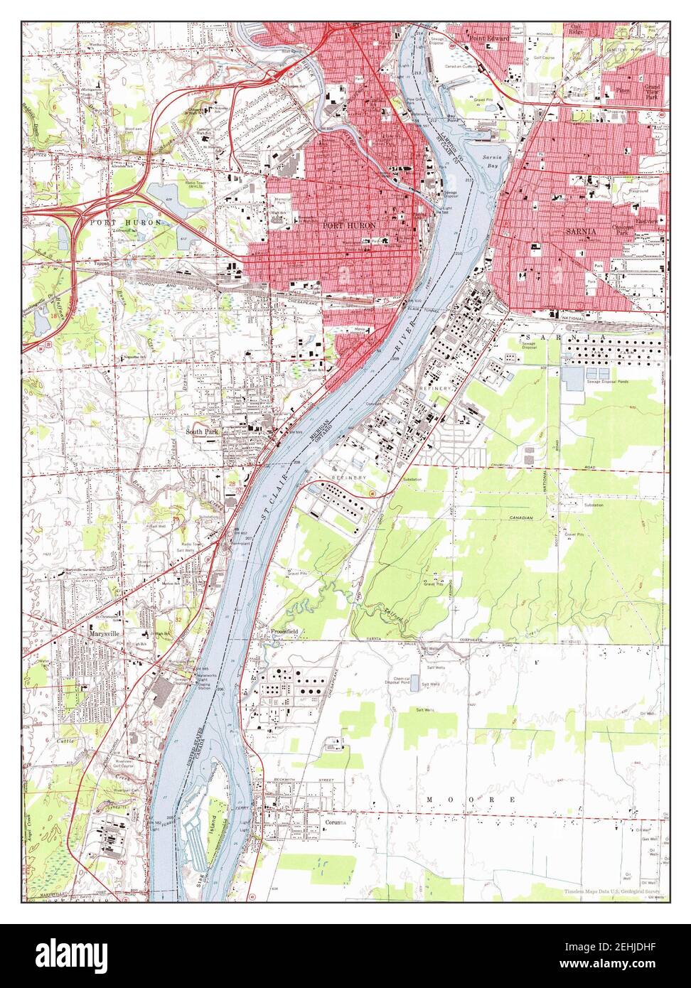 Port Huron, Michigan, map 1968, 1:24000, United States of America by 