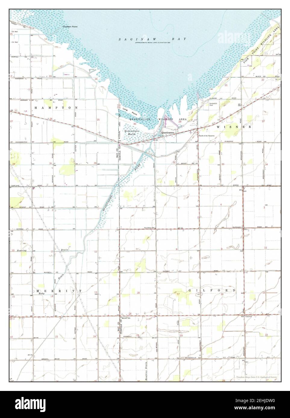 Quanicassee, Michigan, map 1963, 124000, United States of America by