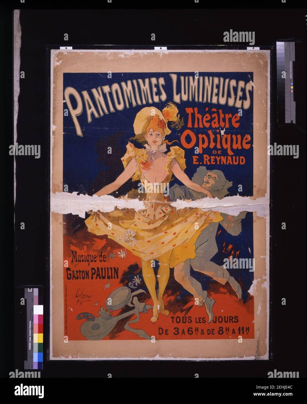Pantomimes lumineuses- Théâtre optique de E. Reynaud, musique de Gaston Paulin - - J. Chéret, '92. Stock Photo
