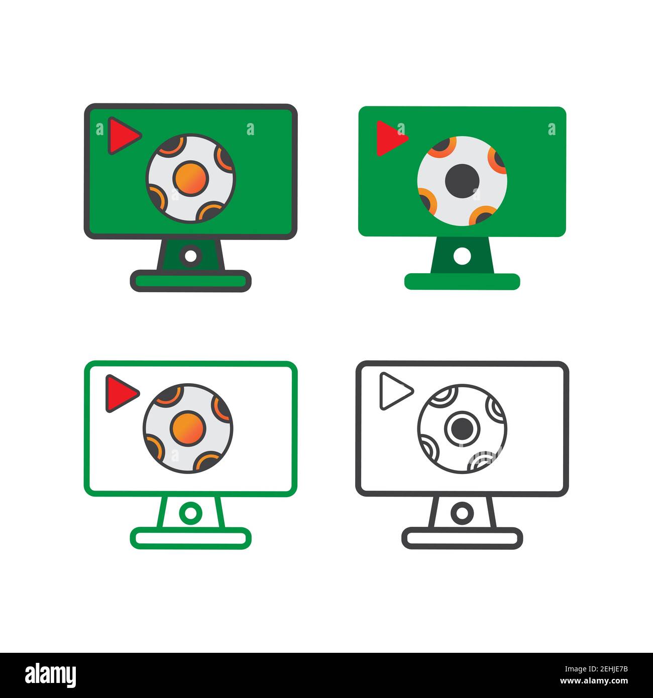 computer with soccer ball illustration design. computer with soccer ...