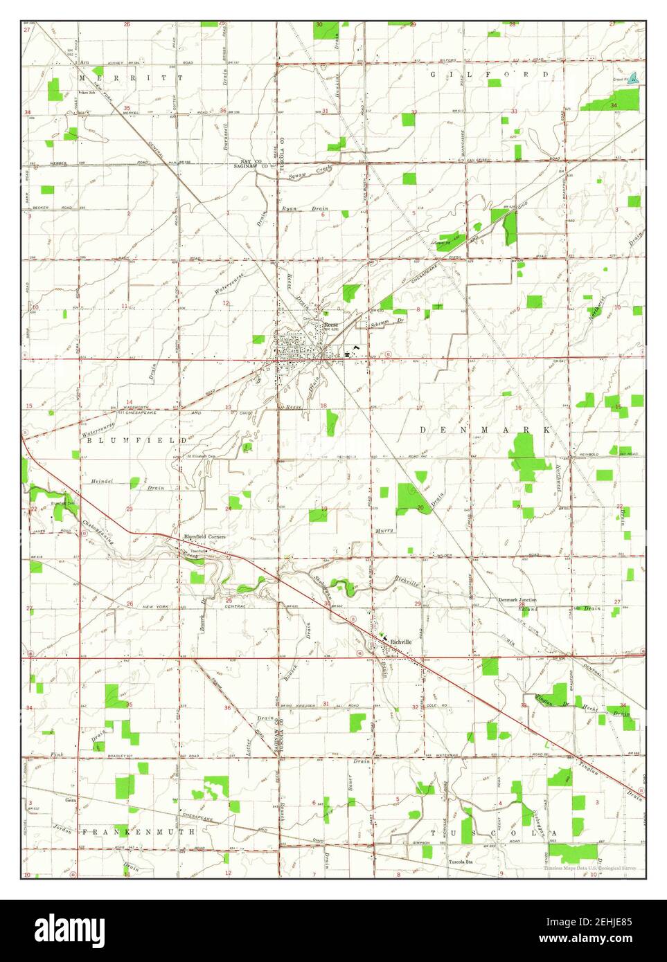 Reese, Michigan, map 1963, 124000, United States of America by