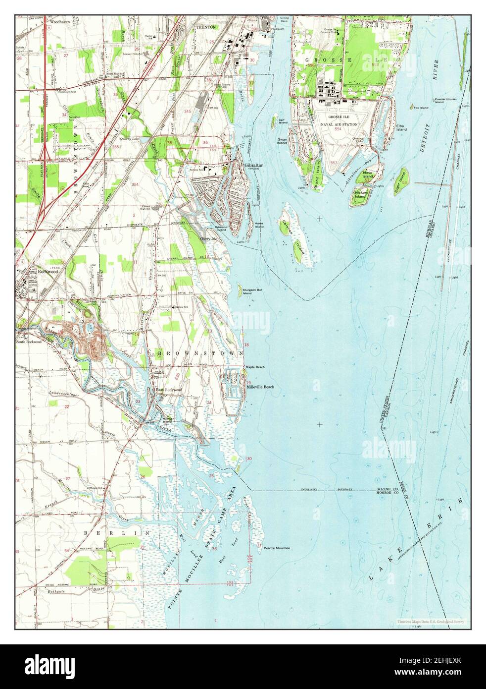 Rockwood, Michigan, map 1967, 124000, United States of America by