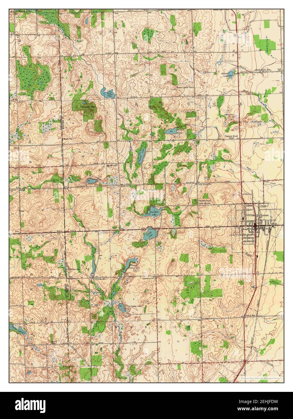 Romeo, Michigan, map 1943, 124000, United States of America by