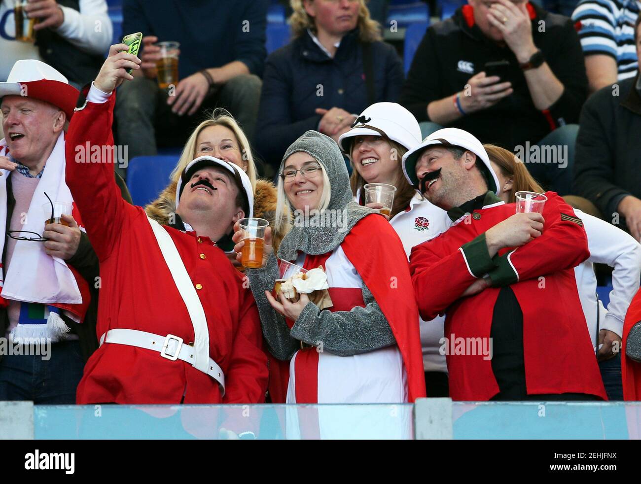 Rugby Union -  Six Nations Championship - Italy vs England - Stadio Olimpico, Rome, Italy - February 4, 2018   England fans before the match     REUTERS/Alessandro Bianchi Stock Photo