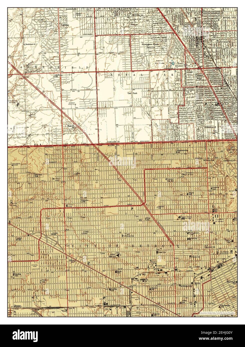Royal Oak, Michigan, map 1941, 124000, United States of America by