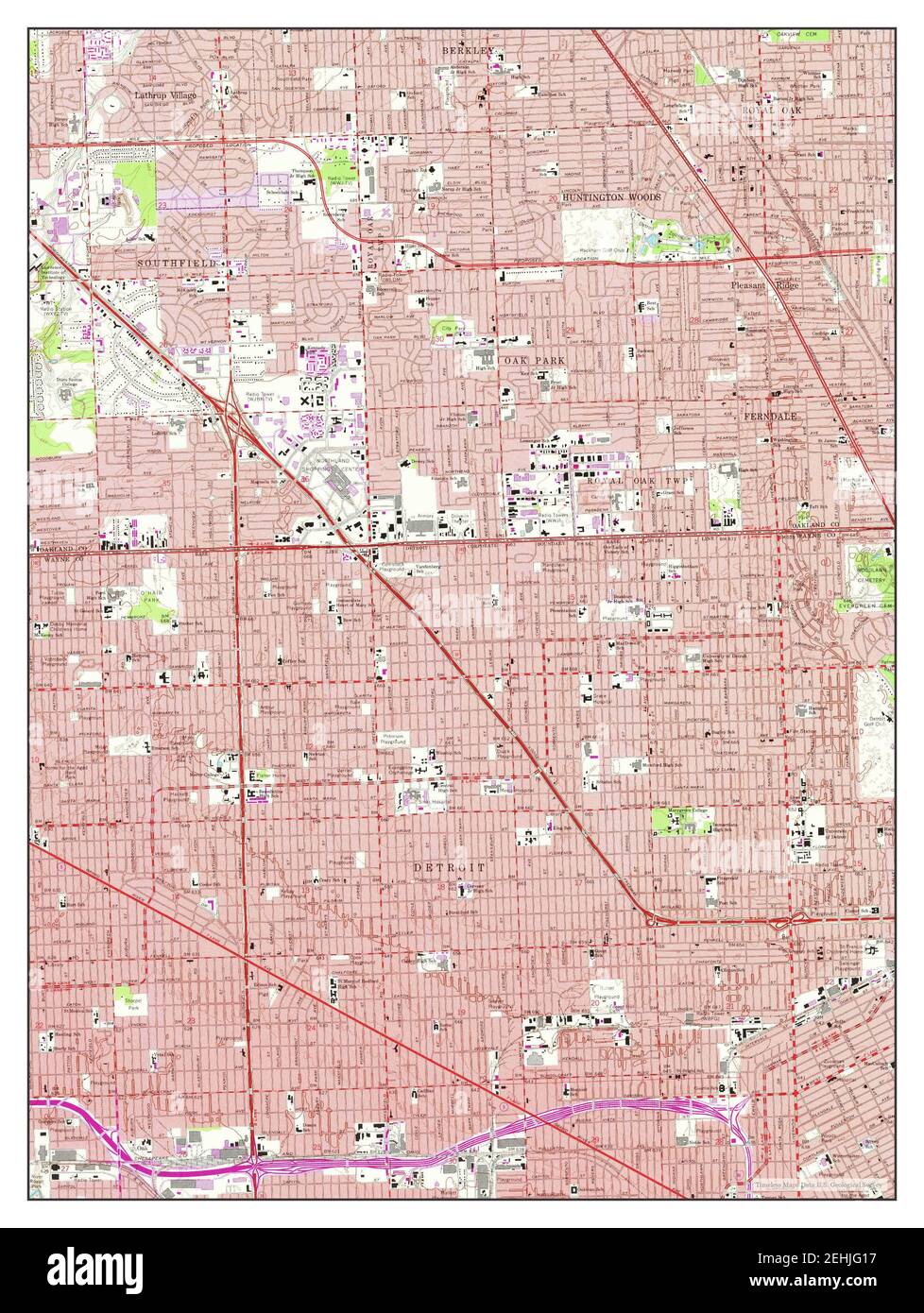 Map Of Royal Oak Mi Royal Oak Michigan Cut Out Stock Images & Pictures - Alamy