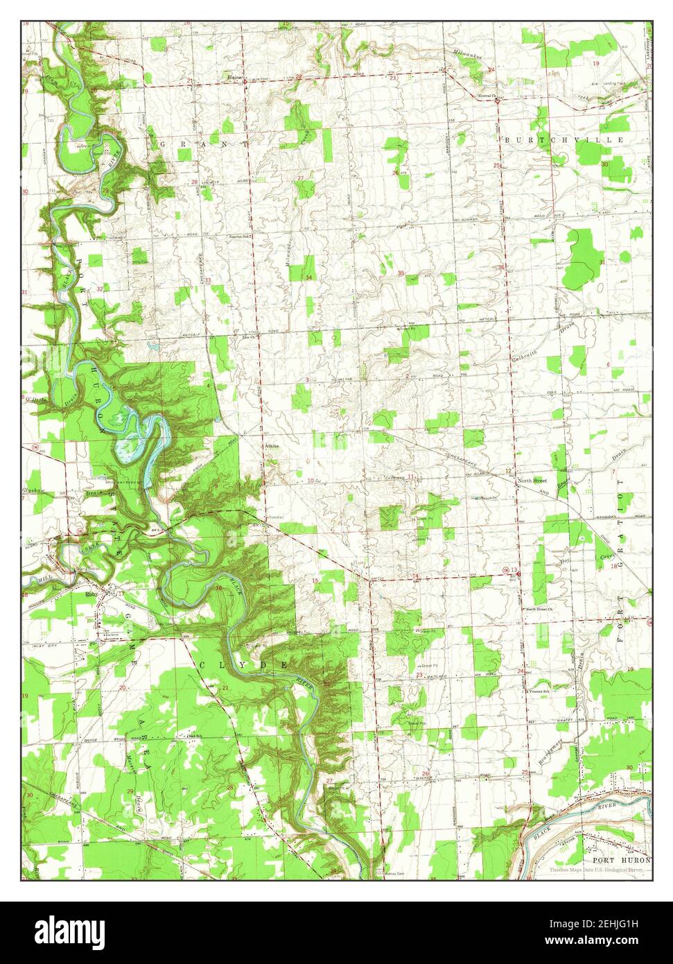 Ruby, Michigan, map 1961, 124000, United States of America by Timeless