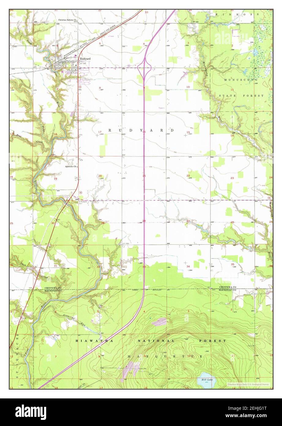 Rudyard michigan map hires stock photography and images Alamy