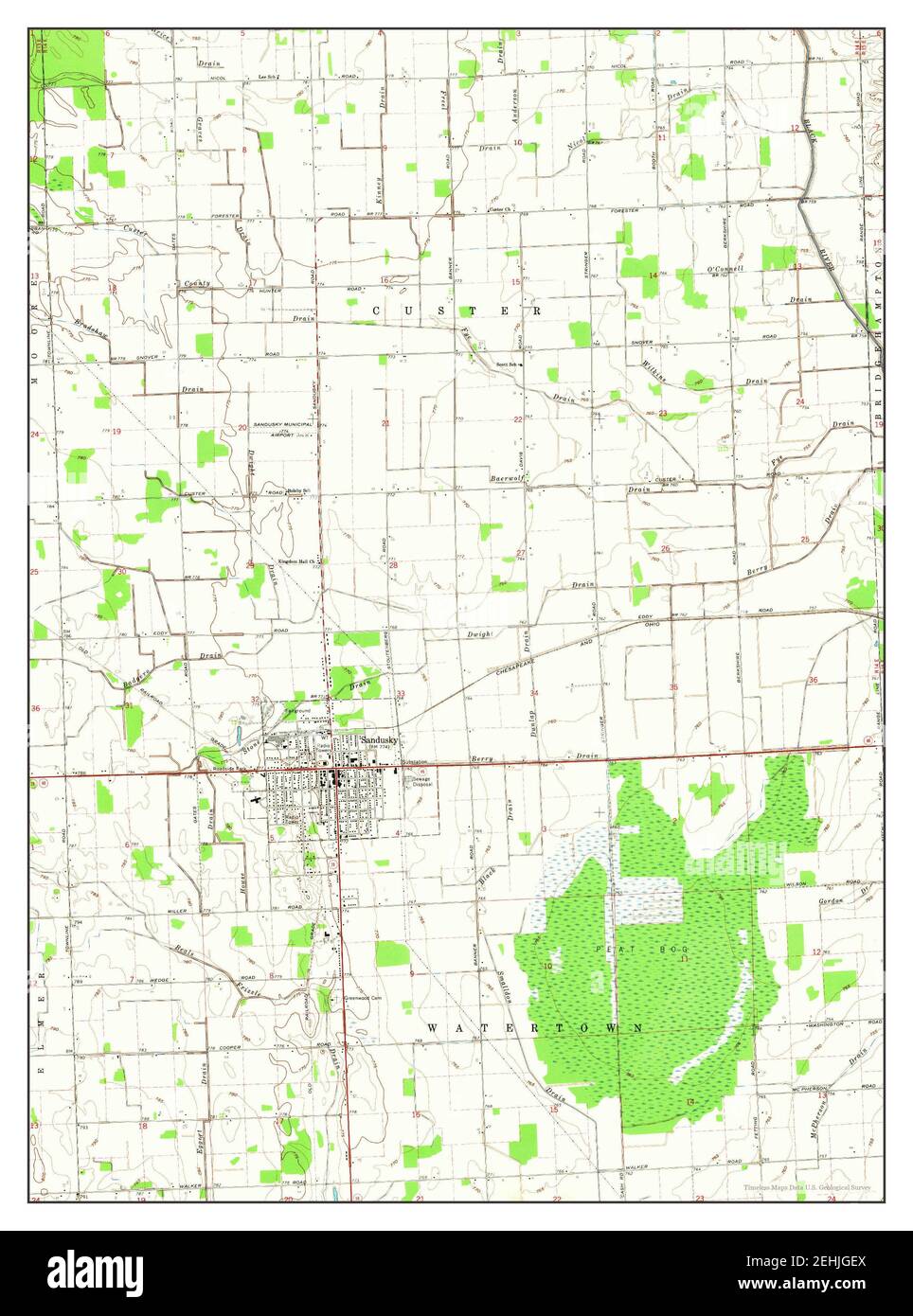 Sandusky, Michigan, map 1963, 124000, United States of America by