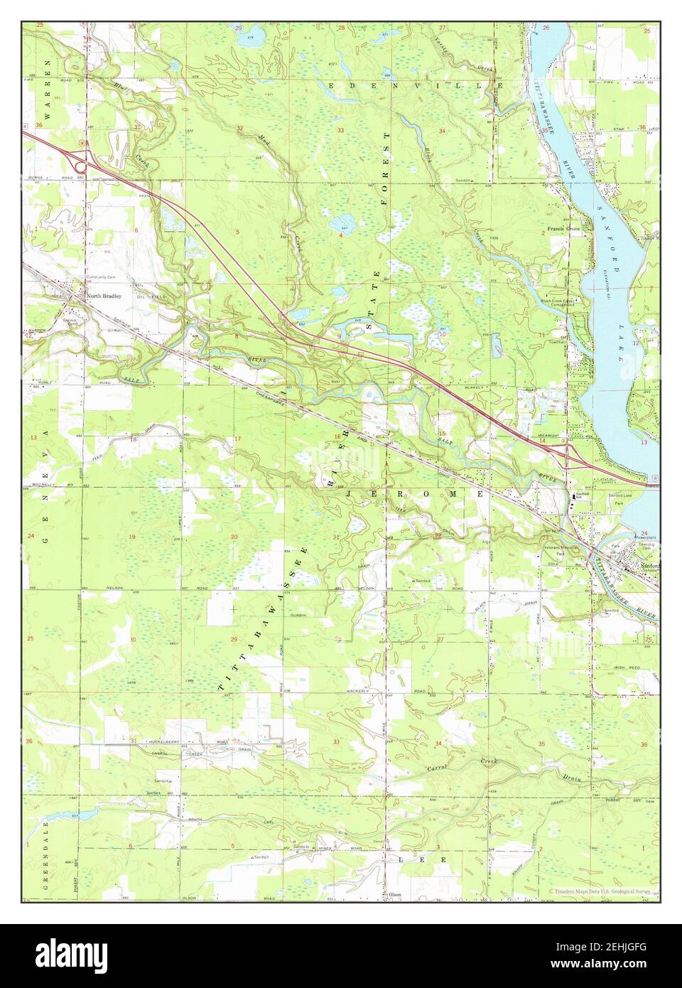 Map of sanford michigan Cut Out Stock Images & Pictures Alamy