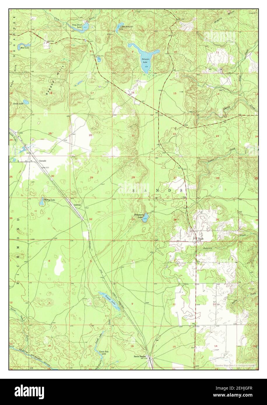 Sands, Michigan, map 1952, 124000, United States of America by