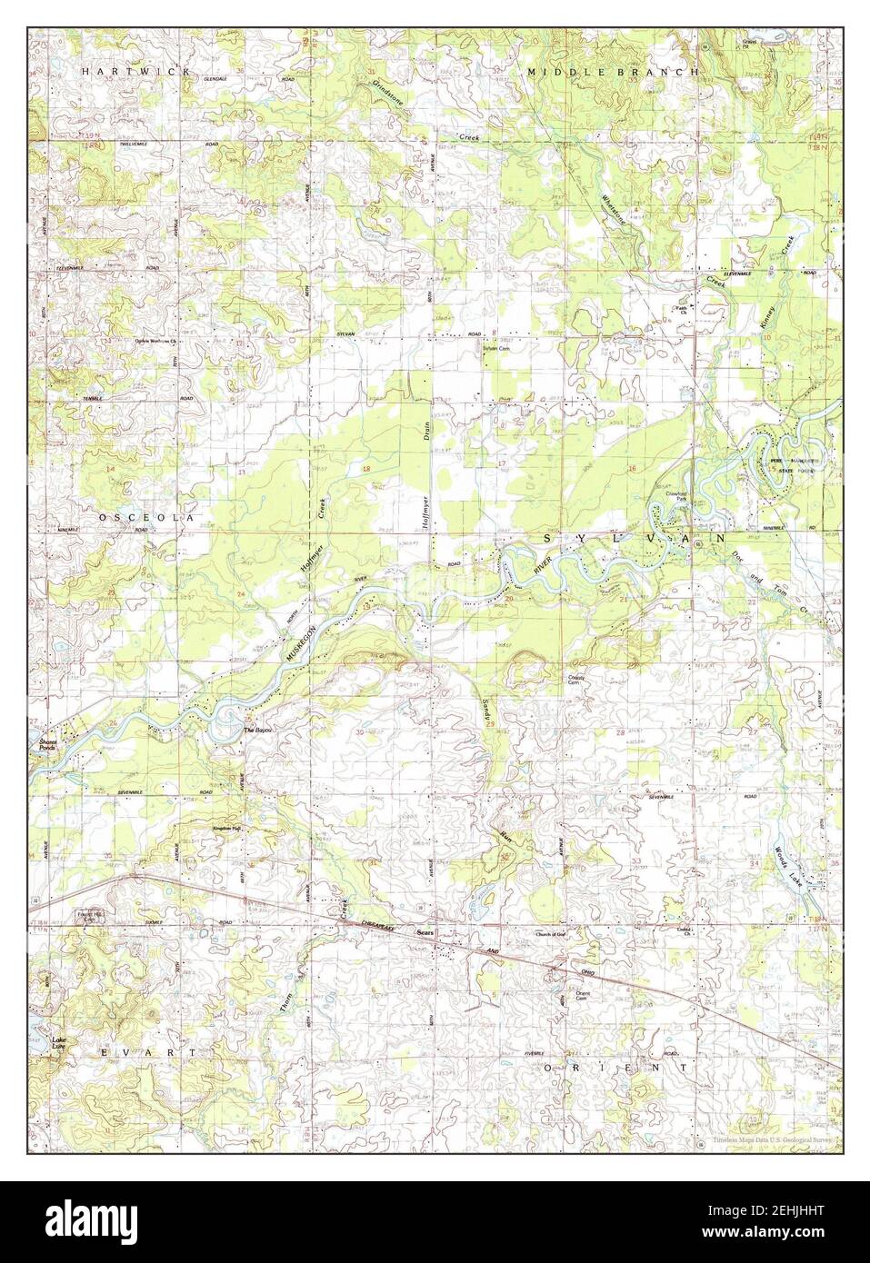 Sears, Michigan, map 1984, 125000, United States of America by