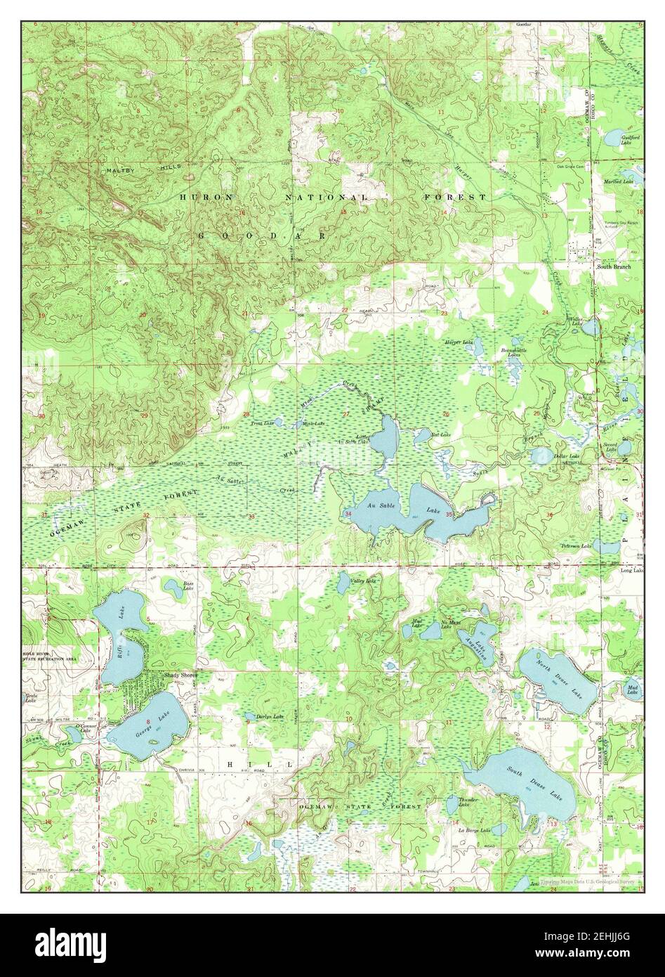 South Branch, Michigan, map 1968, 124000, United States of America by