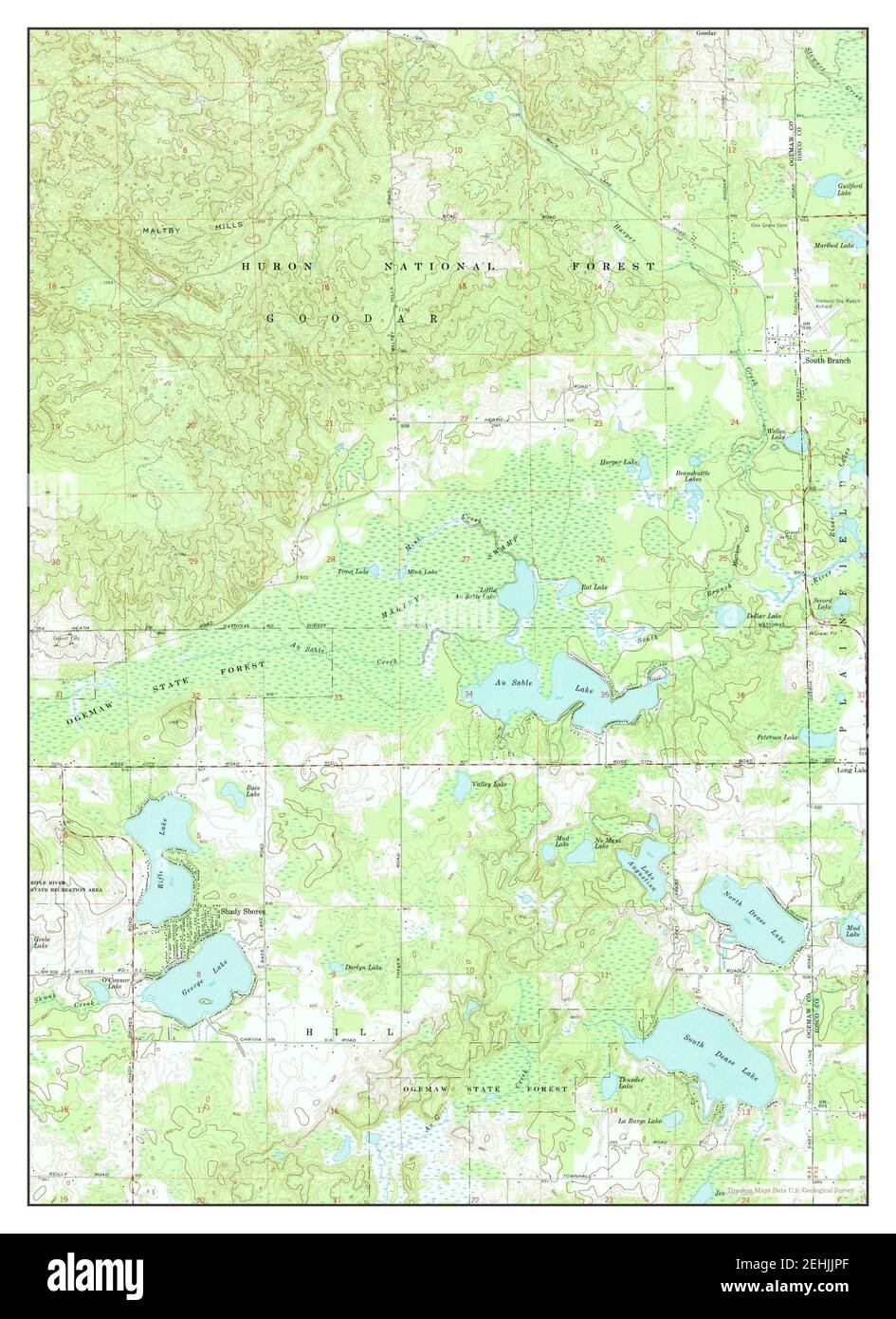 South Branch, Michigan, map 1968, 124000, United States of America by
