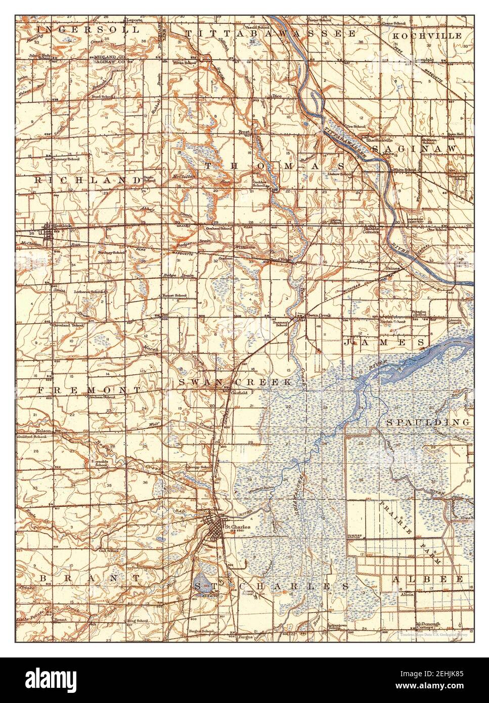 Map of st charles michigan hi-res stock photography and images - Alamy