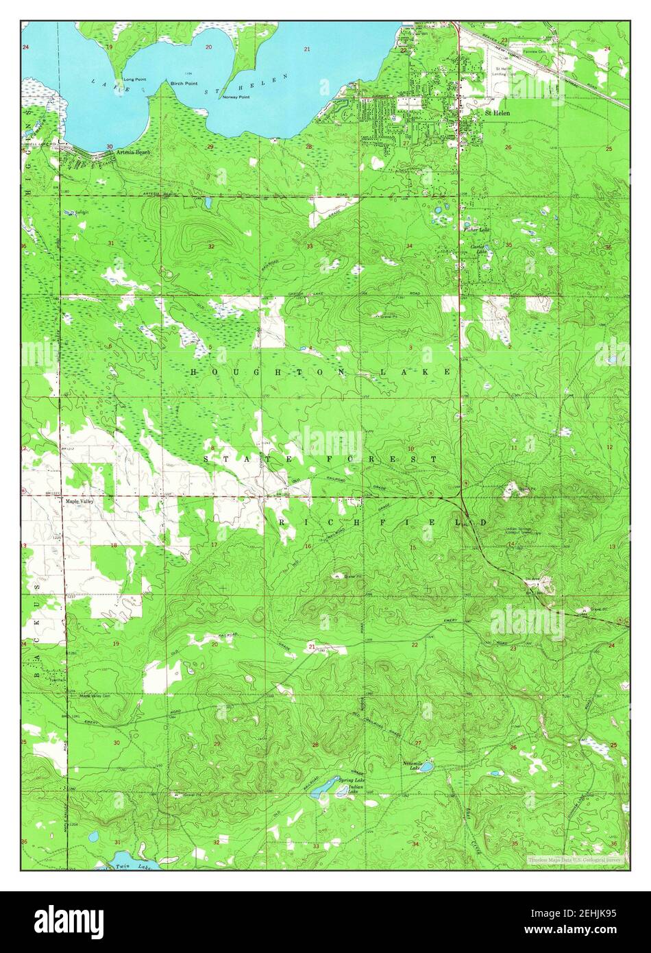 St Helen, Michigan, map 1965, 124000, United States of America by