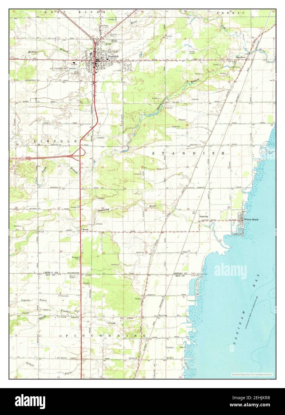 Map Of Standish Michigan Standish Michigan Map High Resolution Stock Photography And Images - Alamy