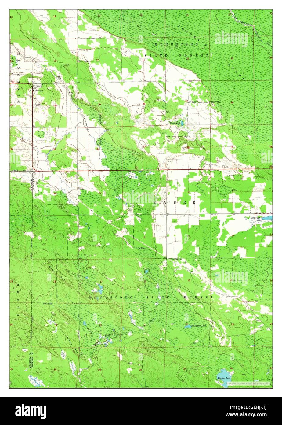 Stalwart, Michigan, map 1964, 124000, United States of America by