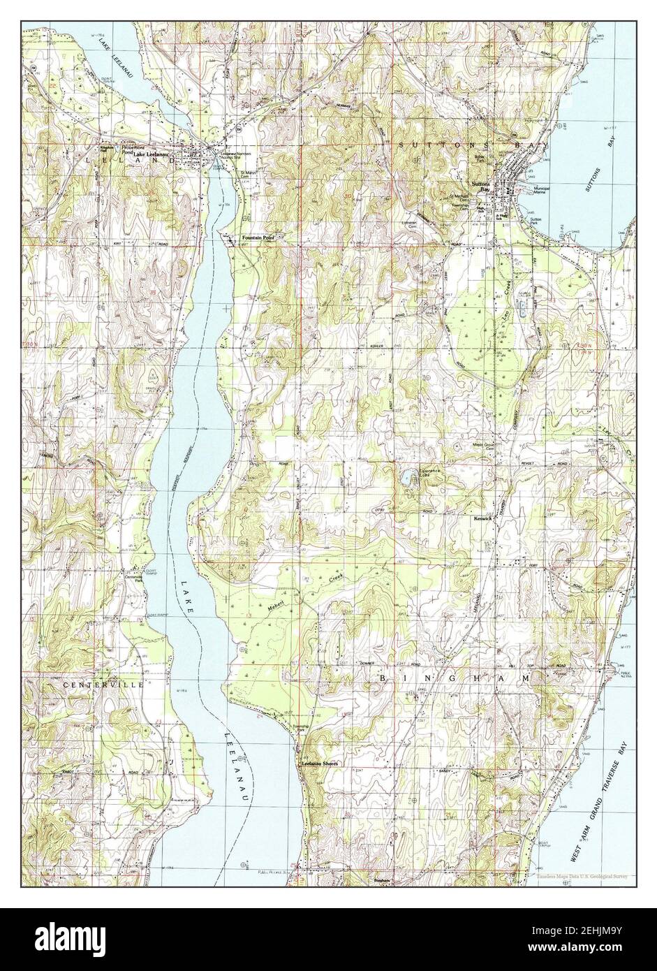 Suttons Bay, Michigan, map 1983, 125000, United States of America by