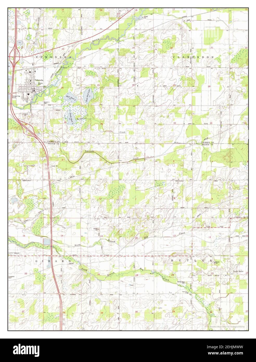 Map of tekonsha Cut Out Stock Images & Pictures Alamy